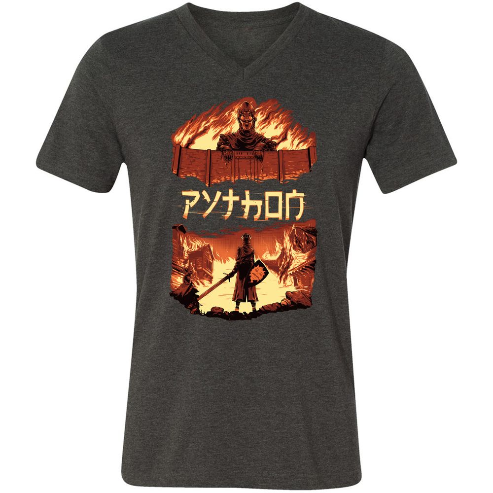 Unisex V-Neck T-Shirt - TAA8EYKU - Dark Grey Heather - 8