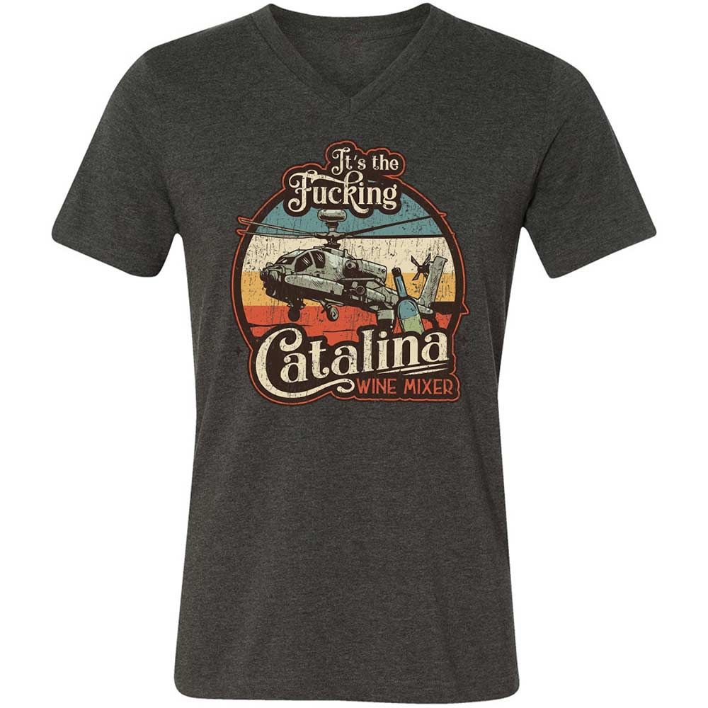 Unisex V-Neck T-Shirt - RTGQRCQB - Dark Grey Heather - 8