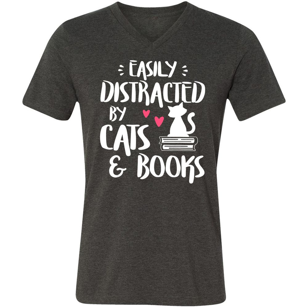 Unisex V-Neck T-Shirt - ERV53A22 - Dark Grey Heather - 8