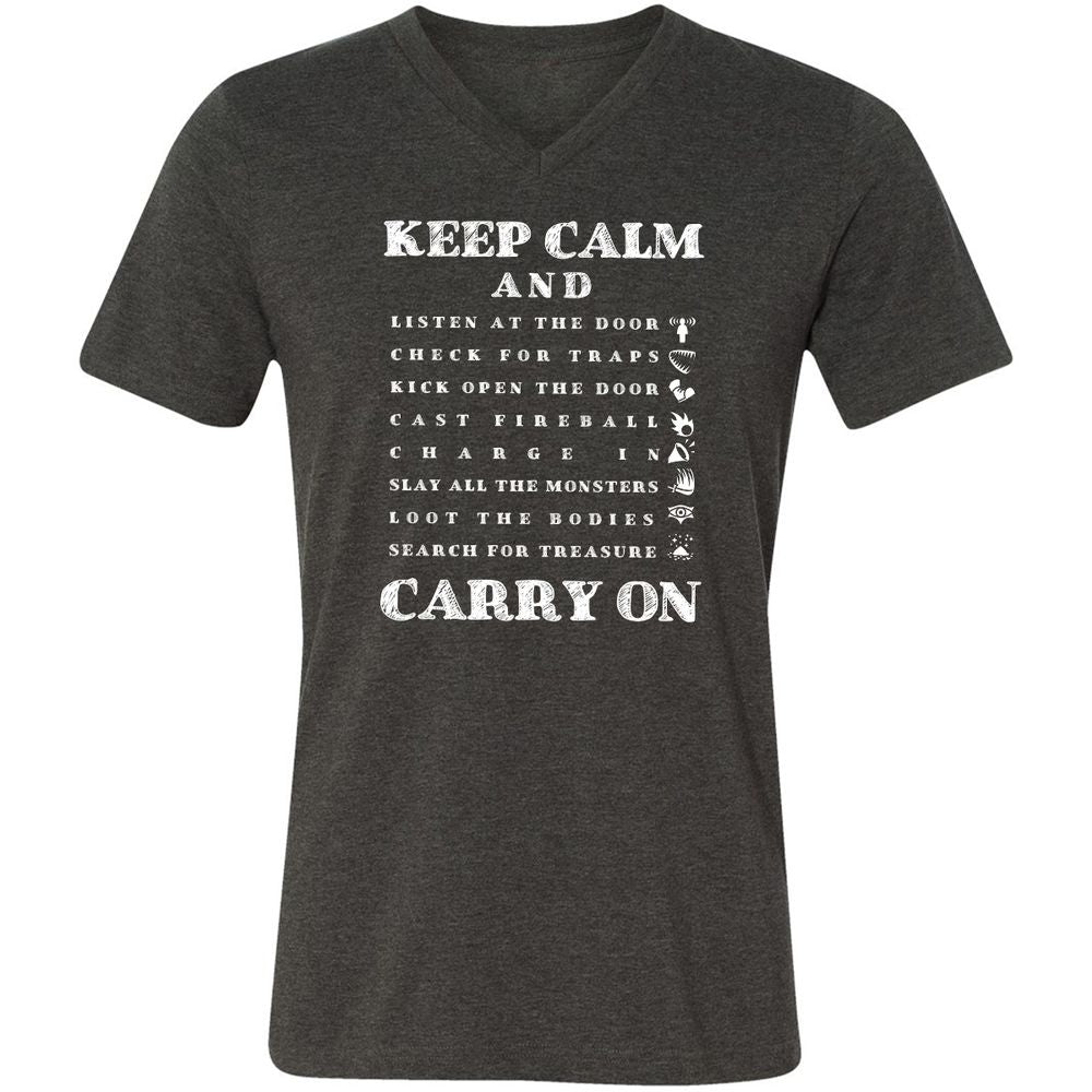 Unisex V-Neck T-Shirt - ZYDH2HSP - Dark Grey Heather - 8