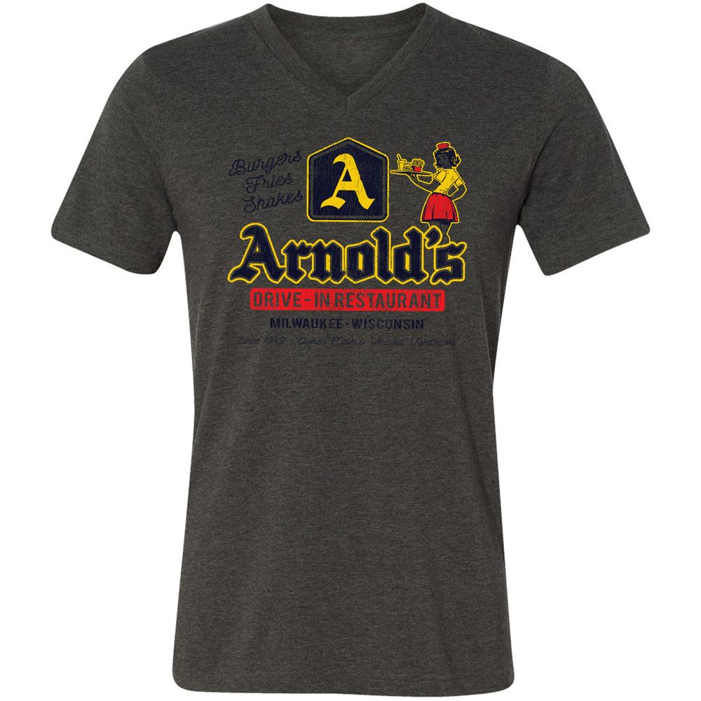 Unisex V-Neck T-Shirt - 3LLJ8Q63 - Dark Grey Heather - 8