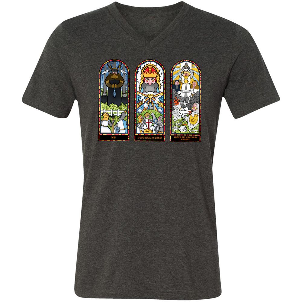 Unisex V-Neck T-Shirt - KYJPKQNR - Dark Grey Heather - 8