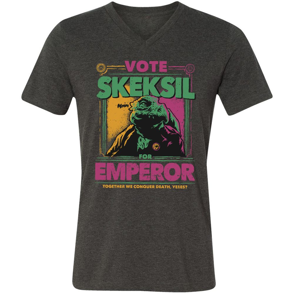 Unisex V-Neck T-Shirt - 2JBS2HYF - Dark Grey Heather - 8