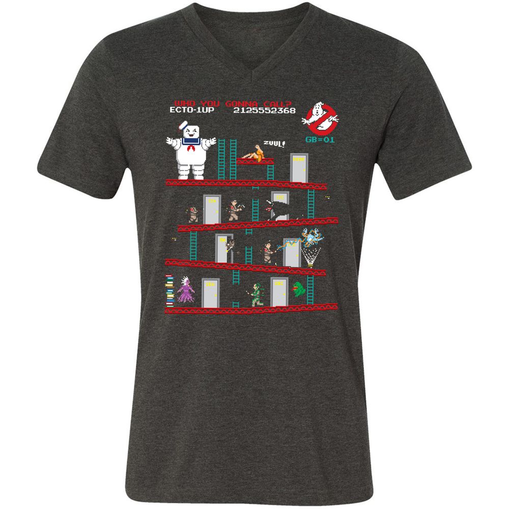 Unisex V-Neck T-Shirt - QUD3YU4T - Dark Grey Heather - 8