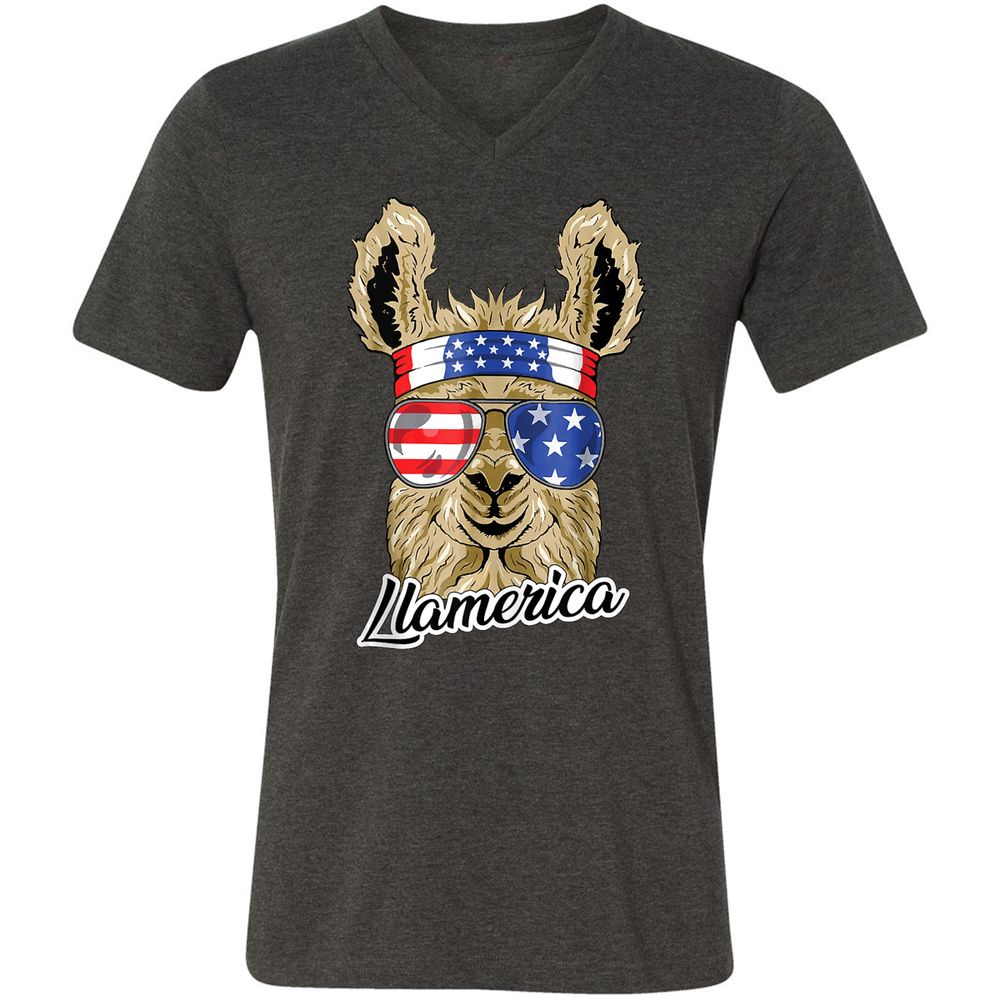 Unisex V-Neck T-Shirt - ZY4XCZ3M - Dark Grey Heather - 8