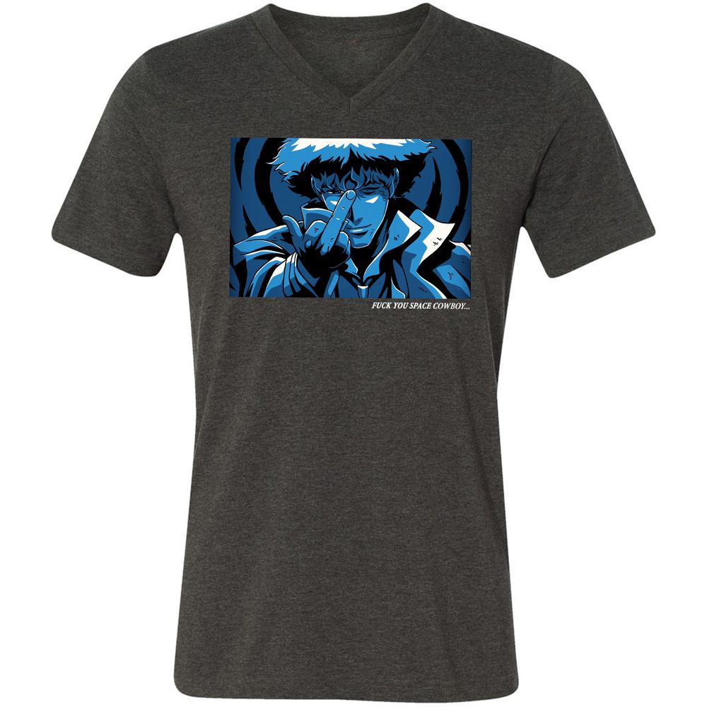 Unisex V-Neck T-Shirt - WTQ5LRAN - Dark Grey Heather - 8