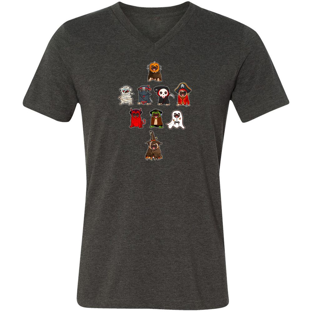 Unisex V-Neck T-Shirt - DHMY9NTN - Dark Grey Heather - 8
