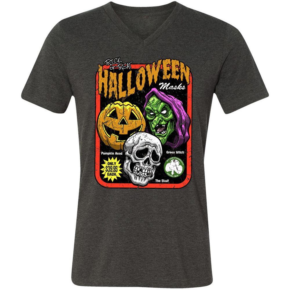 Unisex V-Neck T-Shirt - RB8AGSY9 - Dark Grey Heather - 8