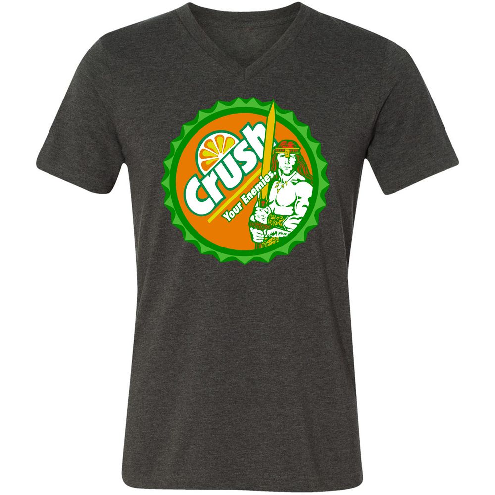 Unisex V-Neck T-Shirt - TCQM6E5P - Dark Grey Heather - 8
