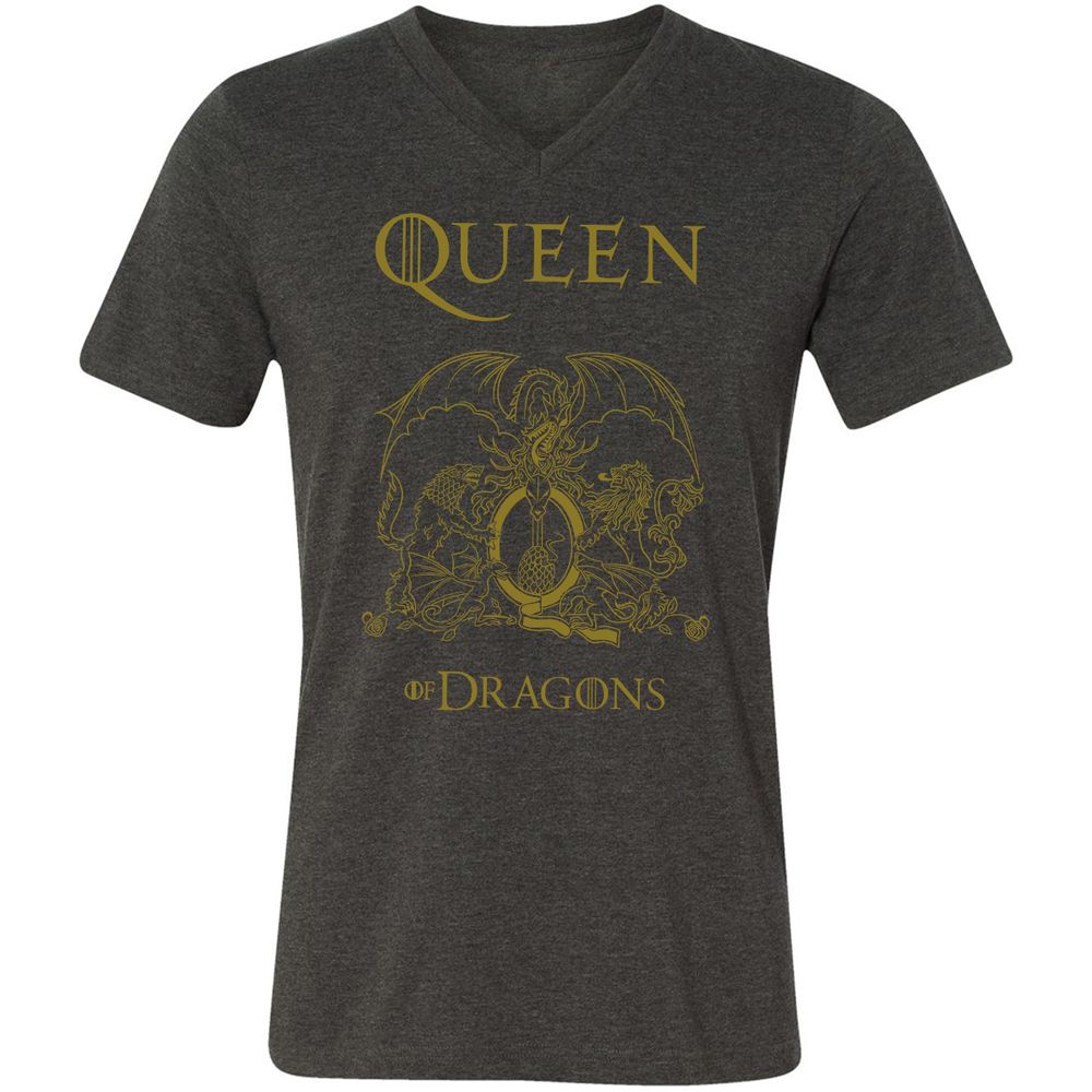 Unisex V-Neck T-Shirt - H6GQRTWP - Dark Grey Heather - 8