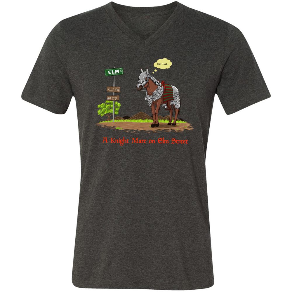 Unisex V-Neck T-Shirt - 84T8RVNV - Dark Grey Heather - 8