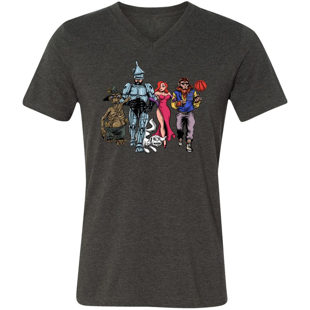 Unisex V-Neck T-Shirt - WKZJNMUW - Dark Grey Heather - 8
