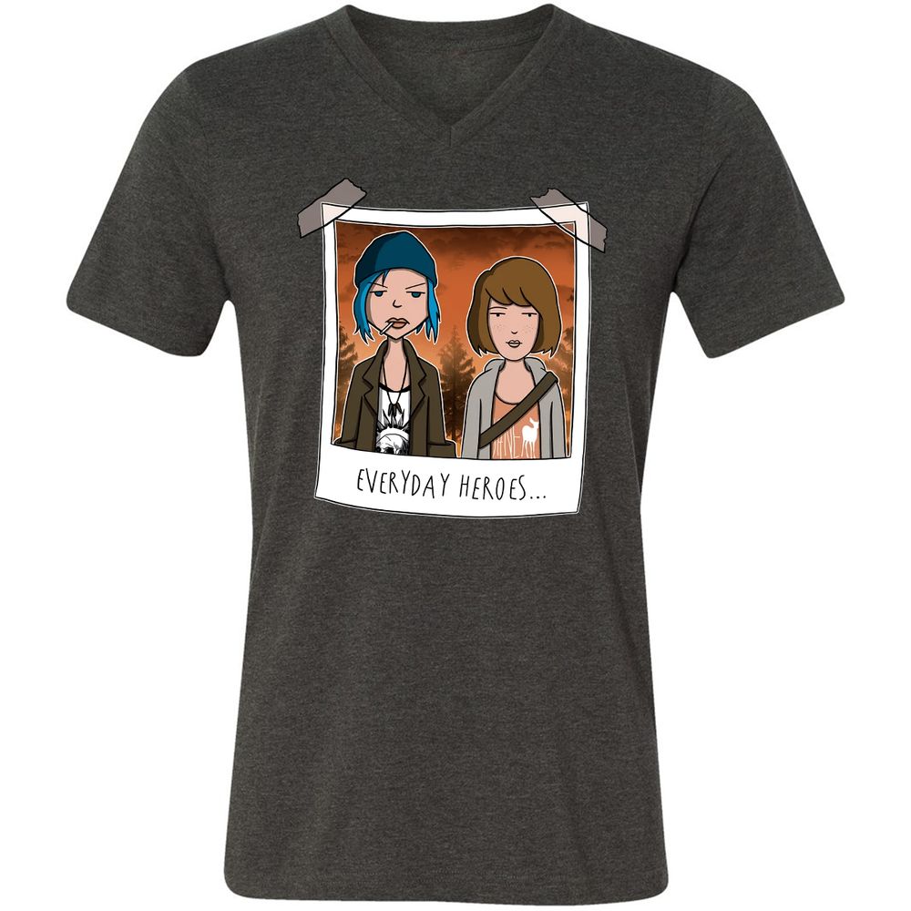 Unisex V-Neck T-Shirt - 153JYP8S - Dark Grey Heather - 8