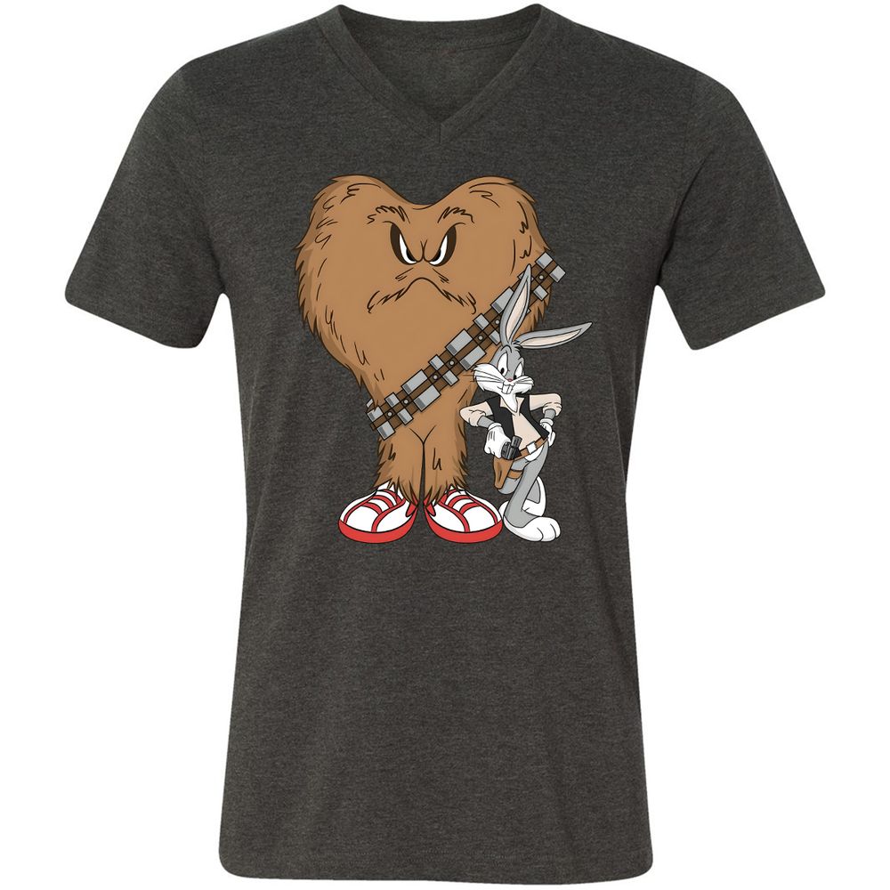 Unisex V-Neck T-Shirt - 5YDZ7H2L - Dark Grey Heather - 8