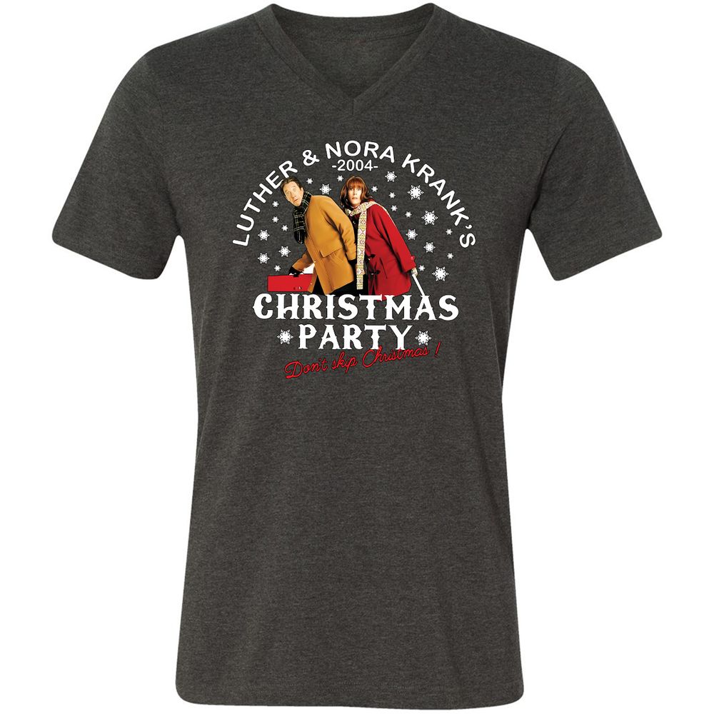Unisex V-Neck T-Shirt - 6FLRCTA8 - Dark Grey Heather - 8