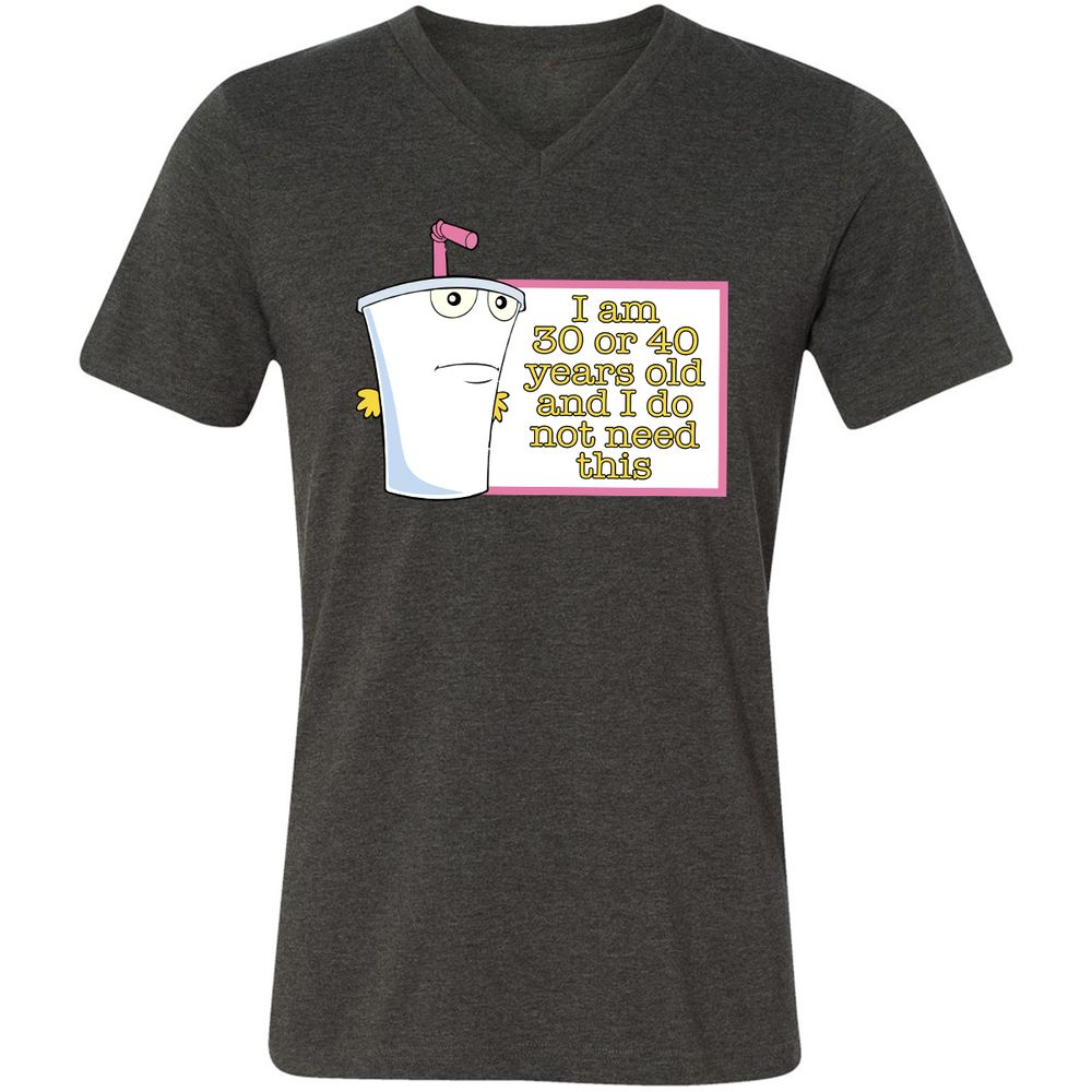 Unisex V-Neck T-Shirt - X66FUA8P - Dark Grey Heather - 8