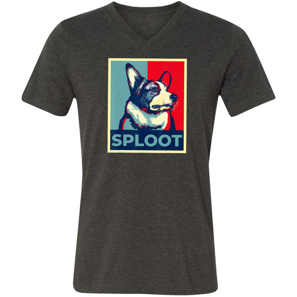 Unisex V-Neck T-Shirt - T1SKEK3E - Dark Grey Heather - 8