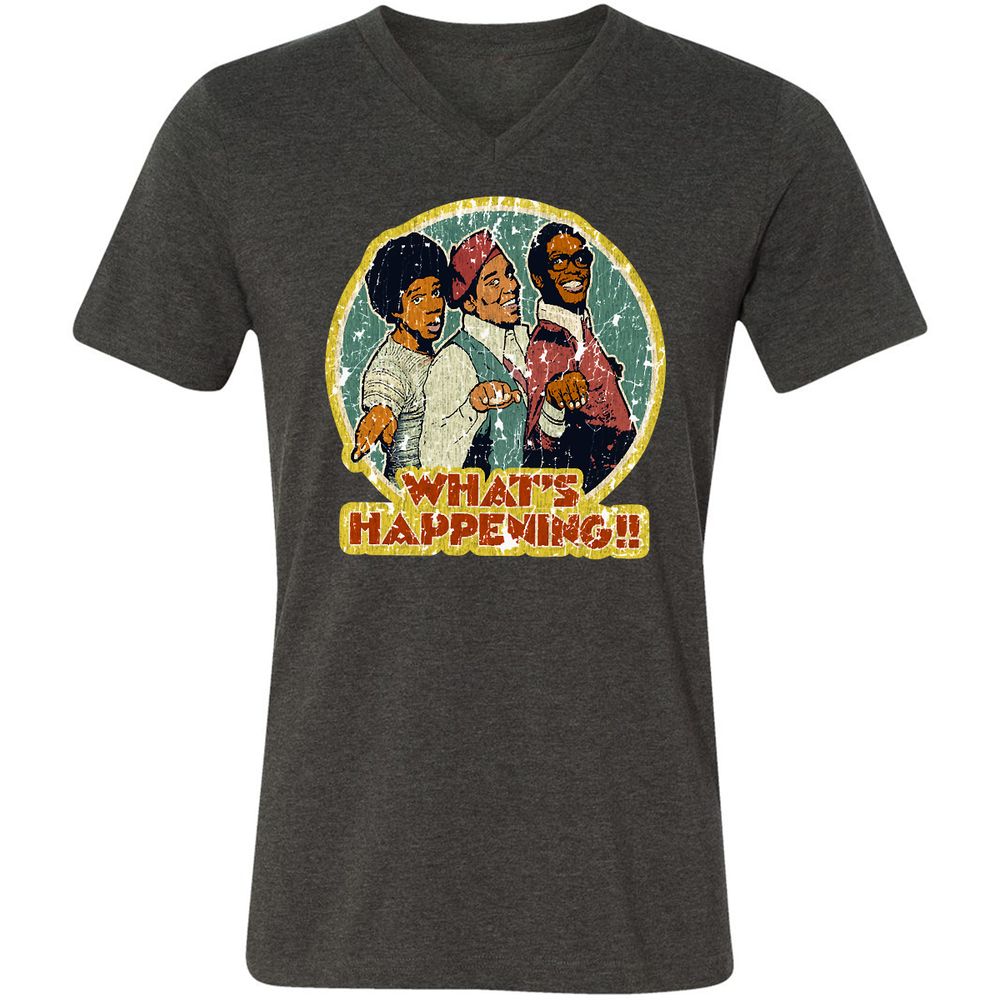 Unisex V-Neck T-Shirt - W7U9CAV2 - Dark Grey Heather - 8