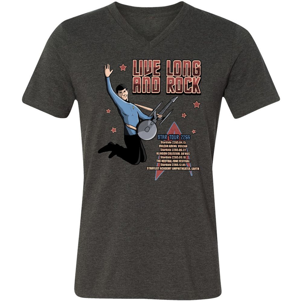 Unisex V-Neck T-Shirt - 5WE671U4 - Dark Grey Heather - 8