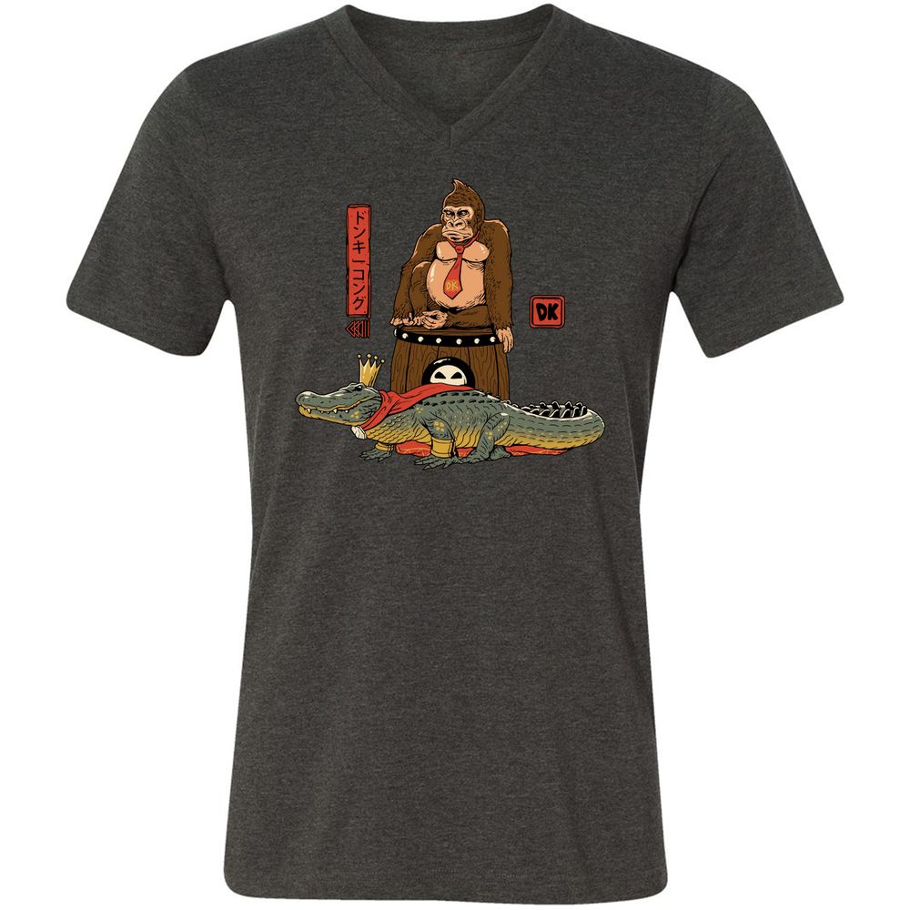 Unisex V-Neck T-Shirt - Z23G1BNT - Dark Grey Heather - 8