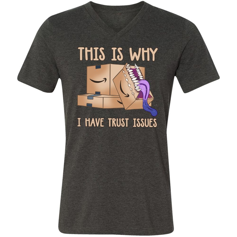 Unisex V-Neck T-Shirt - SBQ6NZ6K - Dark Grey Heather - 8