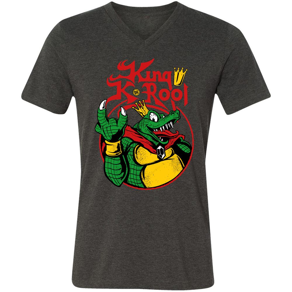 Unisex V-Neck T-Shirt - D4M16Y6M - Dark Grey Heather - 8