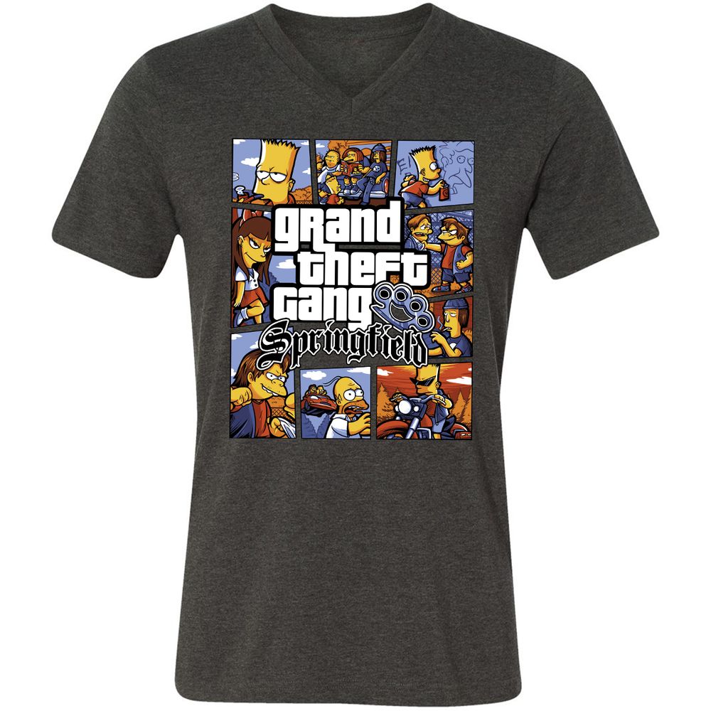 Unisex V-Neck T-Shirt - 3RN1RZFQ - Dark Grey Heather - 8