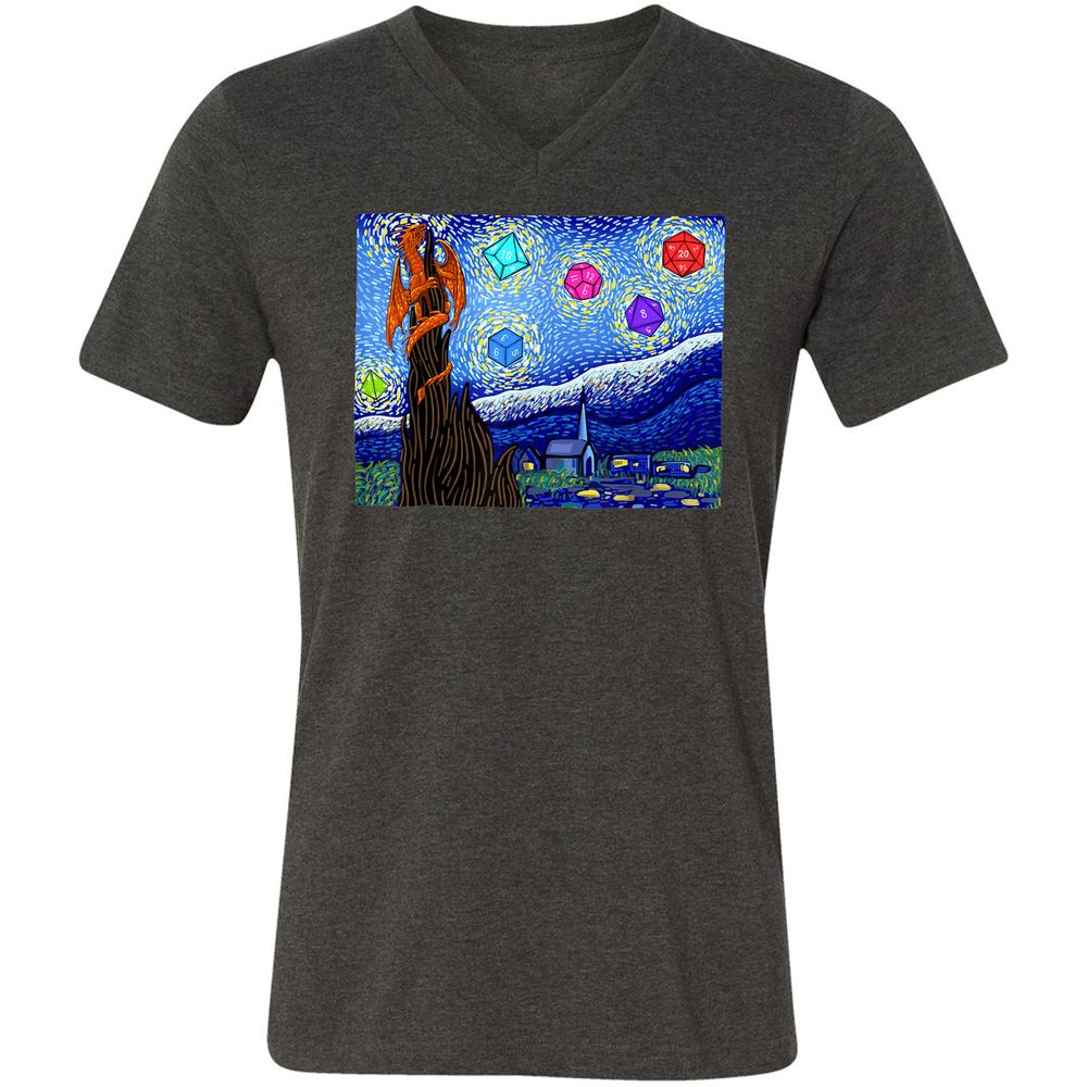 Unisex V-Neck T-Shirt - 8C2AH9VL - Dark Grey Heather - 8