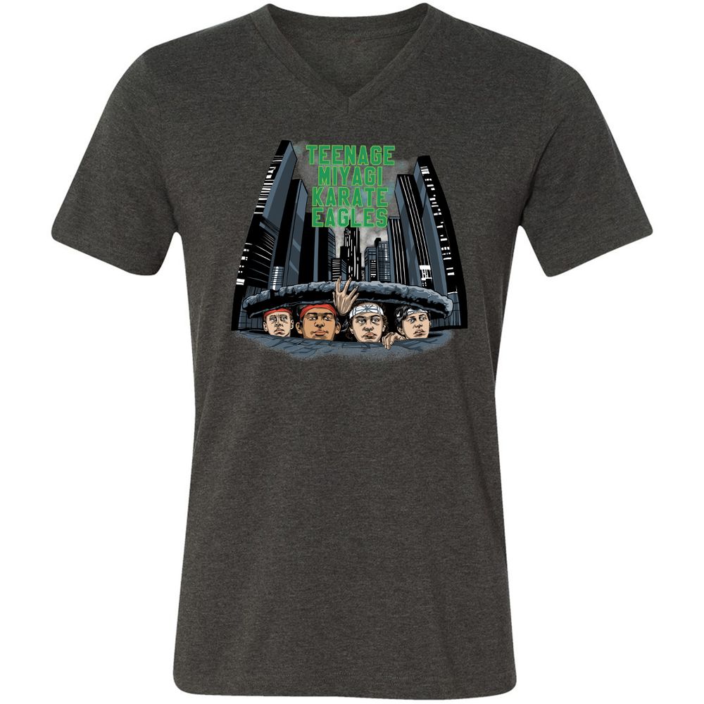 Unisex V-Neck T-Shirt - 5XU6JFTM - Dark Grey Heather - 8