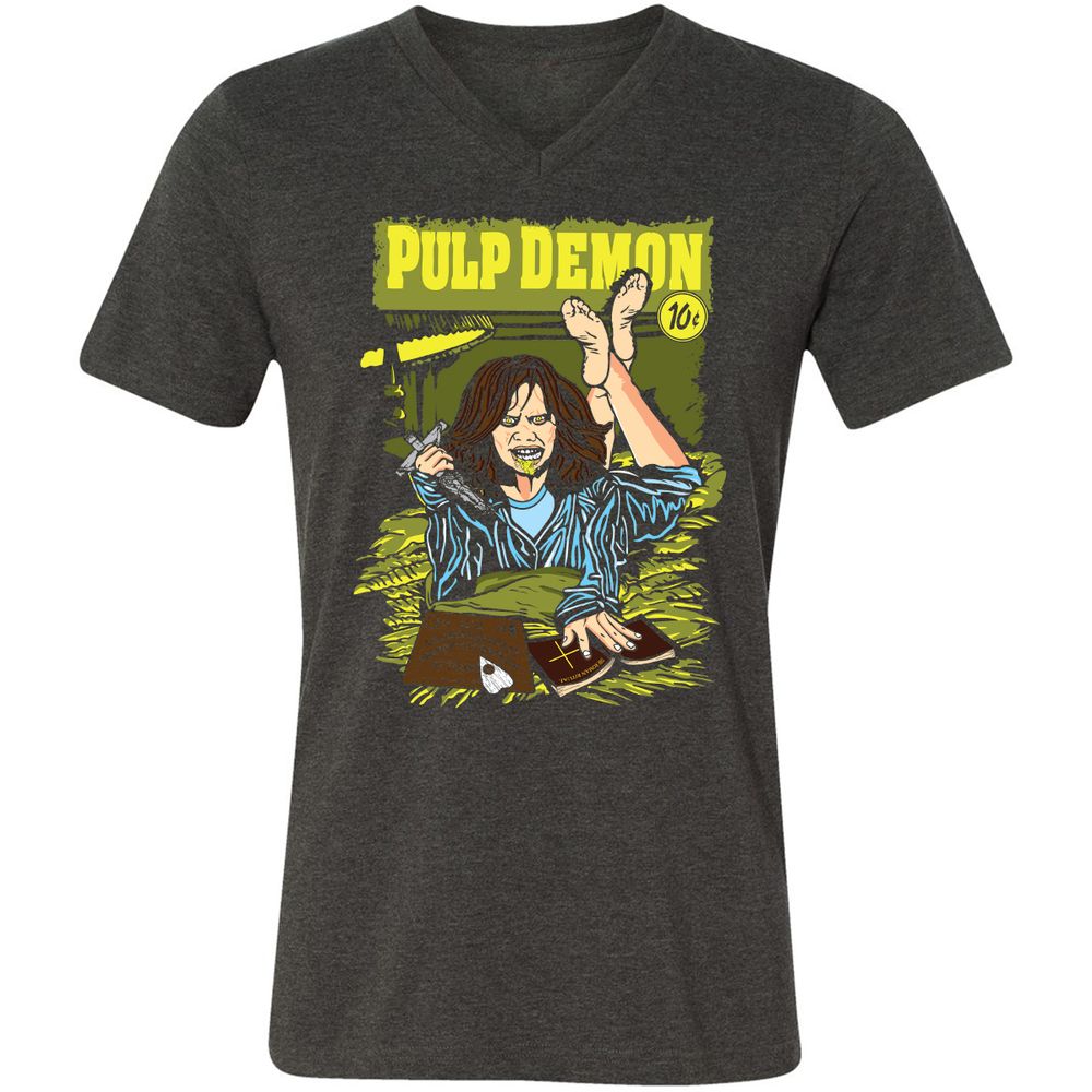 Unisex V-Neck T-Shirt - 51NCX2B6 - Dark Grey Heather - 8