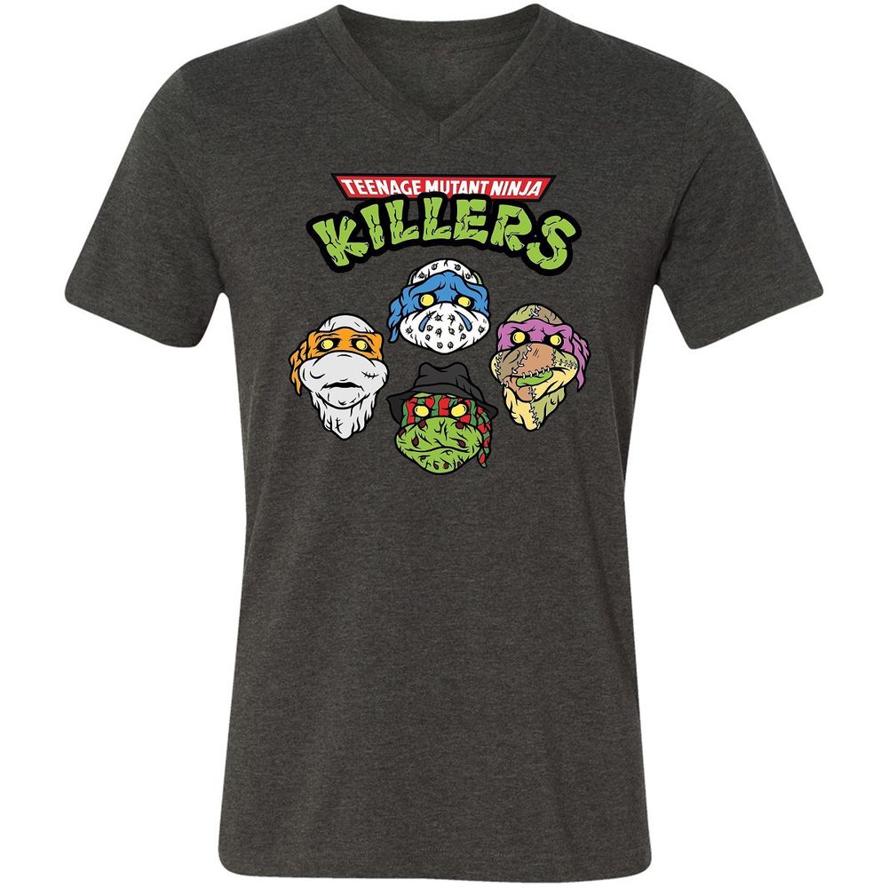 Unisex V-Neck T-Shirt - 844EYH3U - Dark Grey Heather - 8