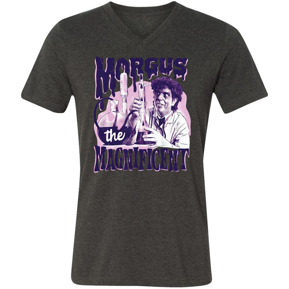Unisex V-Neck T-Shirt - LPNAFFMB - Dark Grey Heather - 8