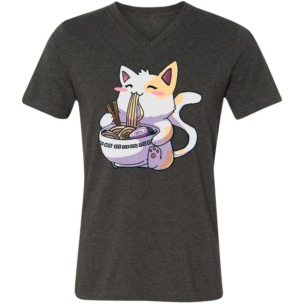 Unisex V-Neck T-Shirt - 3Q4QCJ4A - Dark Grey Heather - 8