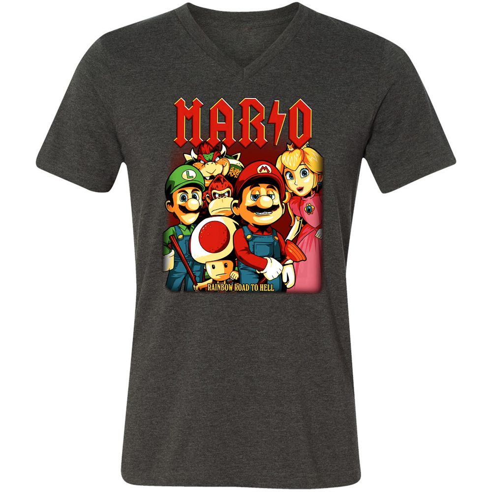 Unisex V-Neck T-Shirt - HJHXGP9C - Dark Grey Heather - 8