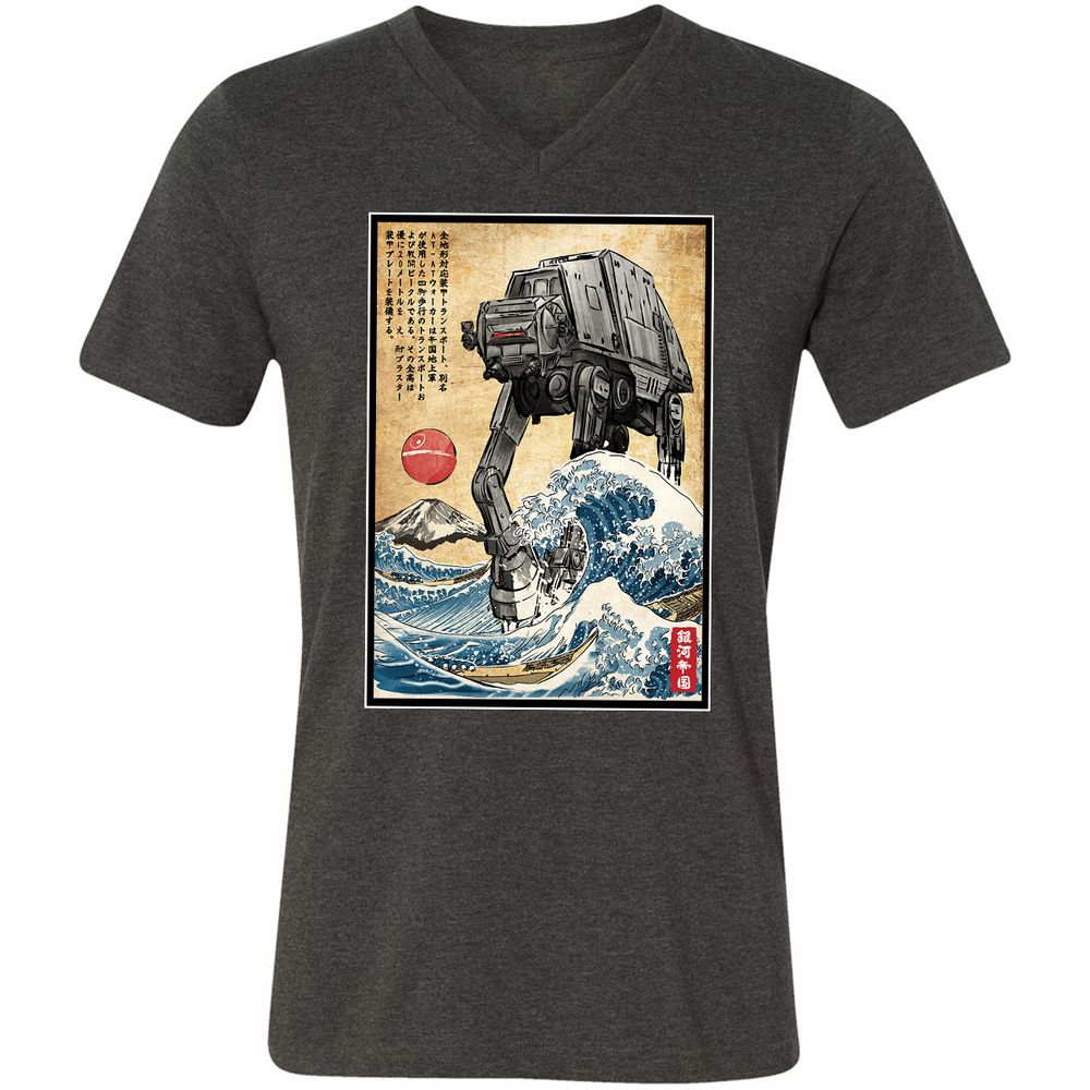Unisex V-Neck T-Shirt - 1WDUXCHA - Dark Grey Heather - 8