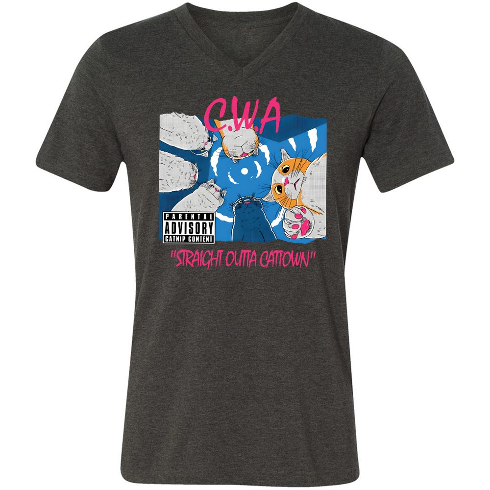 Unisex V-Neck T-Shirt - BUZ3KRRZ - Dark Grey Heather - 8