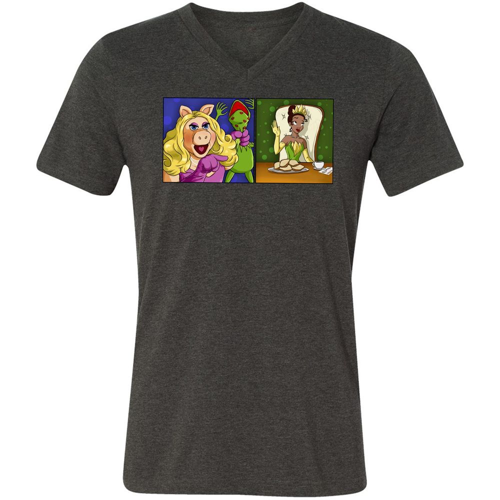 Unisex V-Neck T-Shirt - VQTRLJ47 - Dark Grey Heather - 8