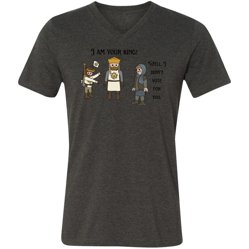 Unisex V-Neck T-Shirt - 5KTWQNDR - Dark Grey Heather - 8