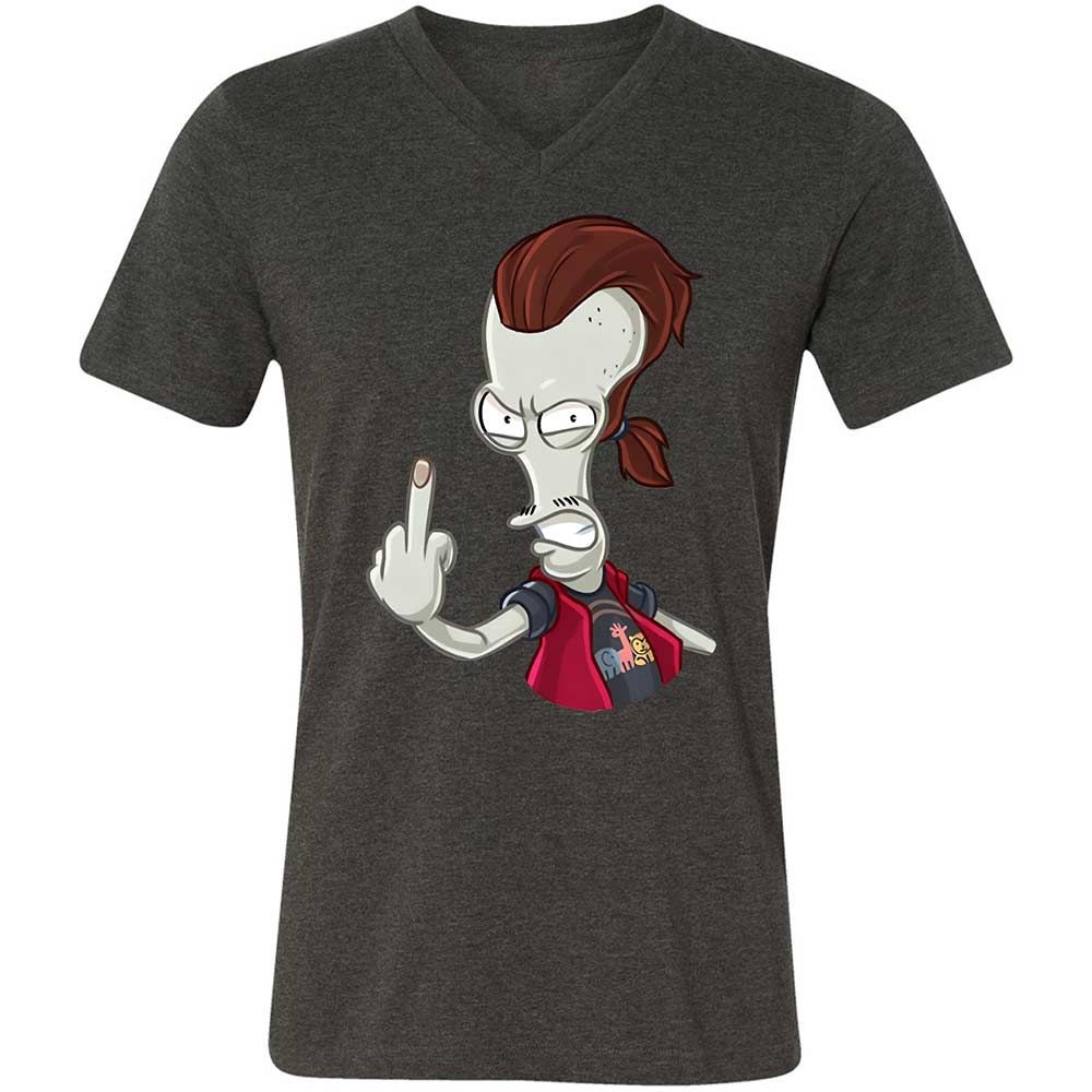 Unisex V-Neck T-Shirt - 9D53CTUE - Dark Grey Heather - 8