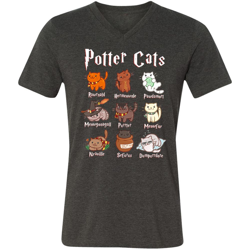 Unisex V-Neck T-Shirt - X7KL3T1V - Dark Grey Heather - 8