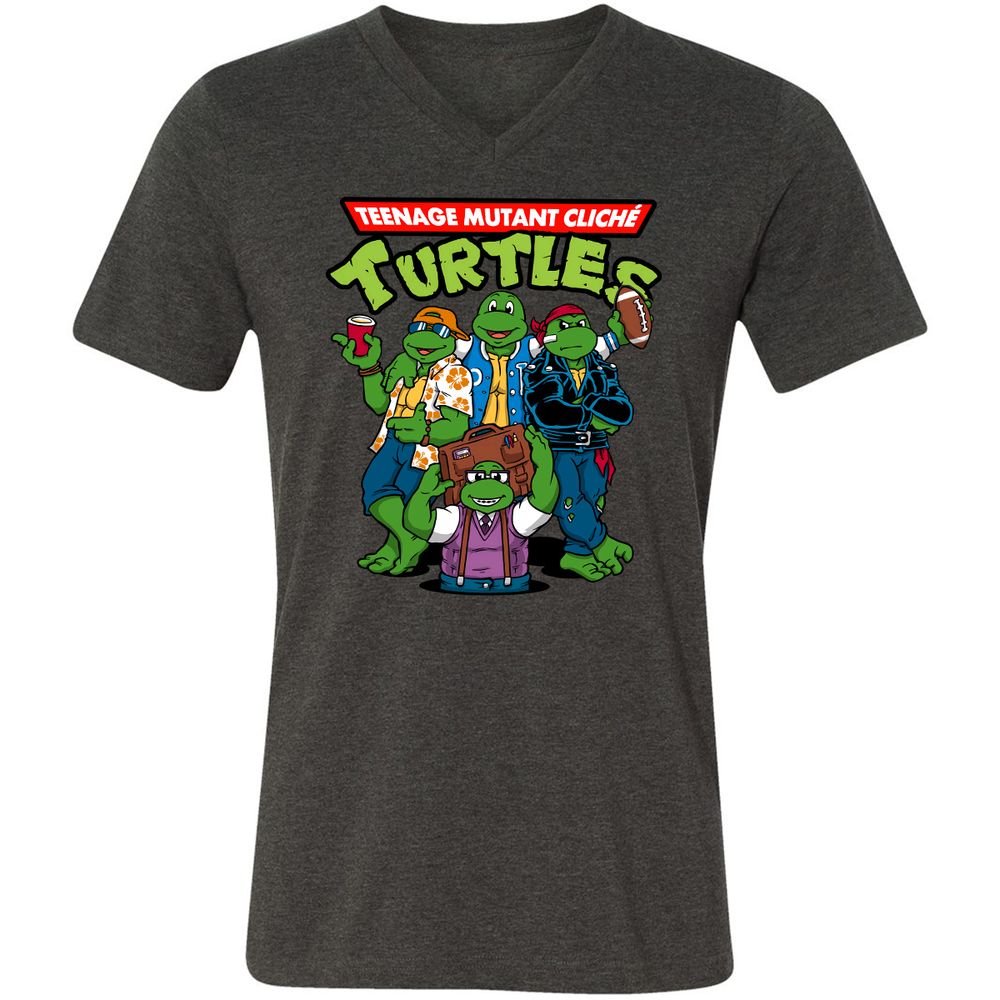 Unisex V-Neck T-Shirt - 3LPKZAGZ - Dark Grey Heather - 8