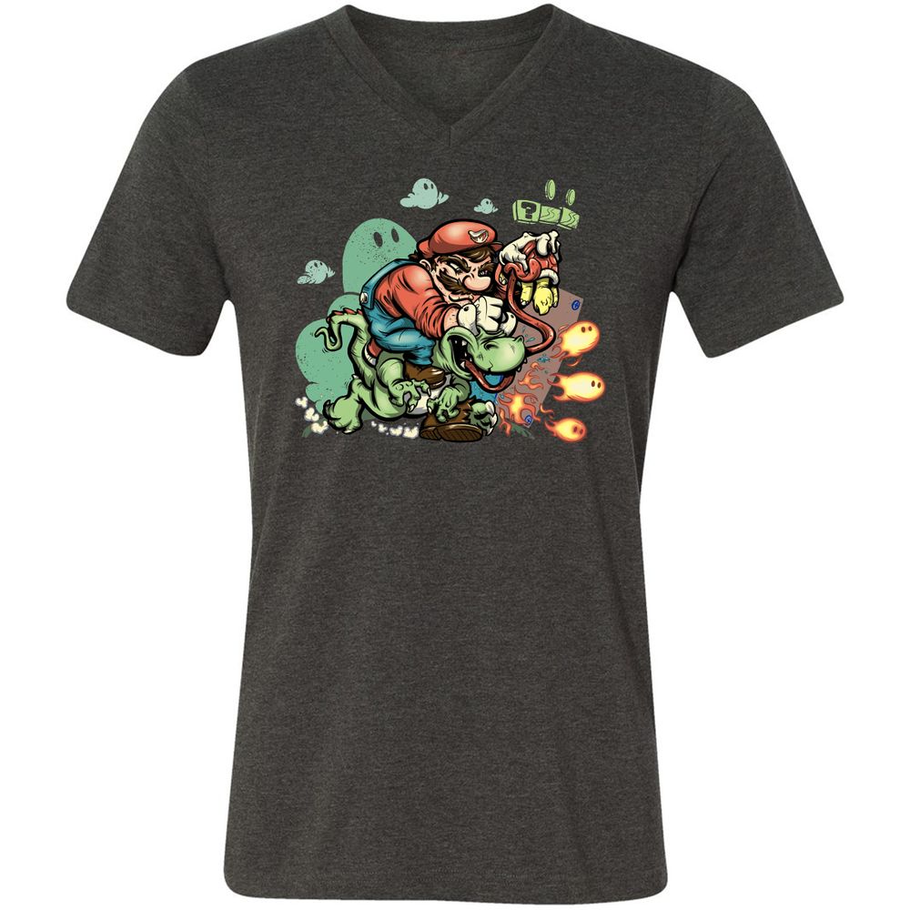 Unisex V-Neck T-Shirt - YWADZVZE - Dark Grey Heather - 8