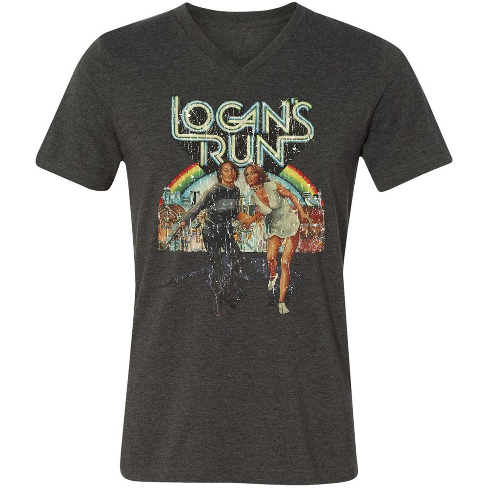 Unisex V-Neck T-Shirt - KLQMU9VX - Dark Grey Heather - 8