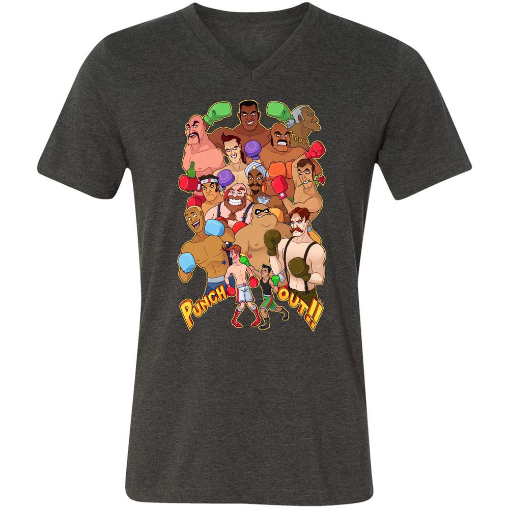 Unisex V-Neck T-Shirt - 4ZNPMJY5 - Dark Grey Heather - 8
