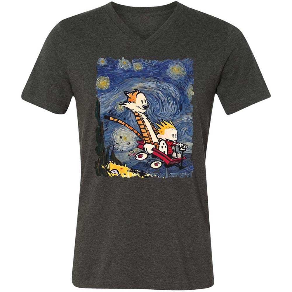 Unisex V-Neck T-Shirt - PDYASERS - Dark Grey Heather - 8