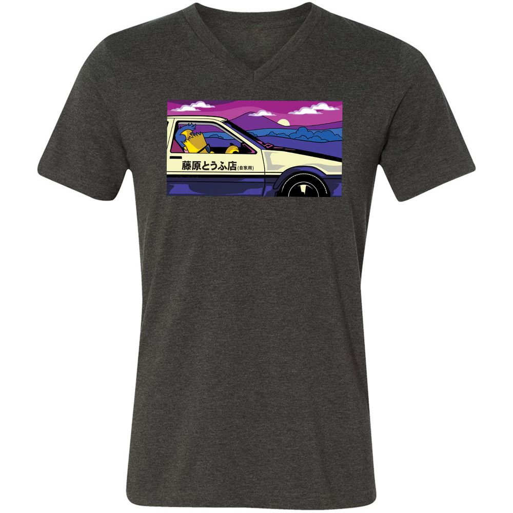 Unisex V-Neck T-Shirt - RKTEVZNB - Dark Grey Heather - 8