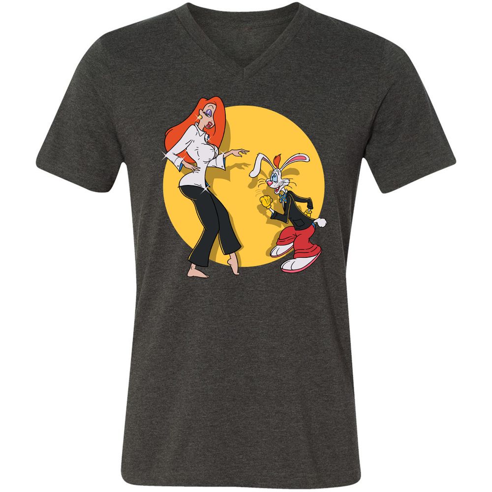 Unisex V-Neck T-Shirt - T273WPU5 - Dark Grey Heather - 8