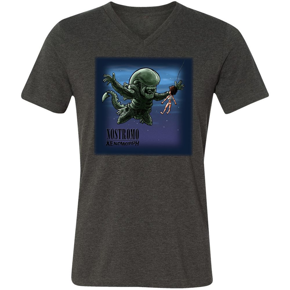 Unisex V-Neck T-Shirt - WS1LWZXY - Dark Grey Heather - 8
