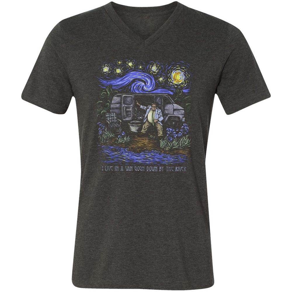 Unisex V-Neck T-Shirt - EXMMWNKE - Dark Grey Heather - 8