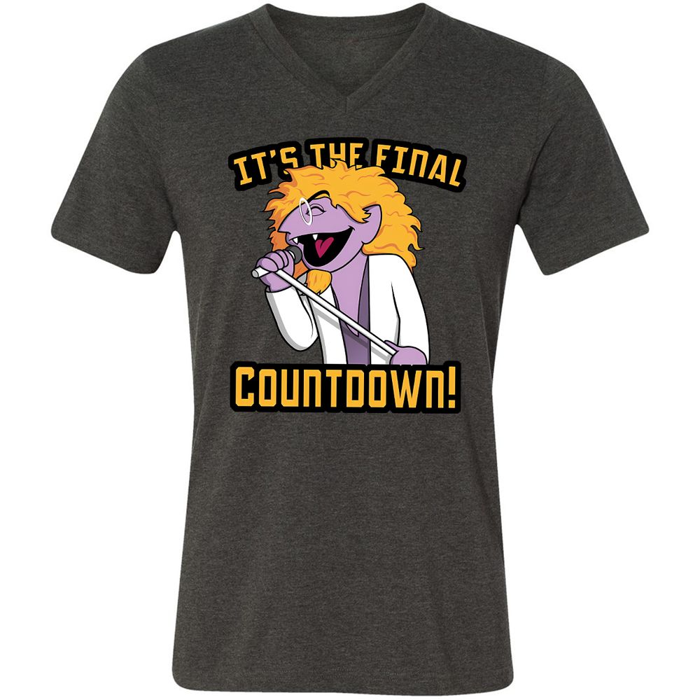 Unisex V-Neck T-Shirt - MUJE76XH - Dark Grey Heather - 8
